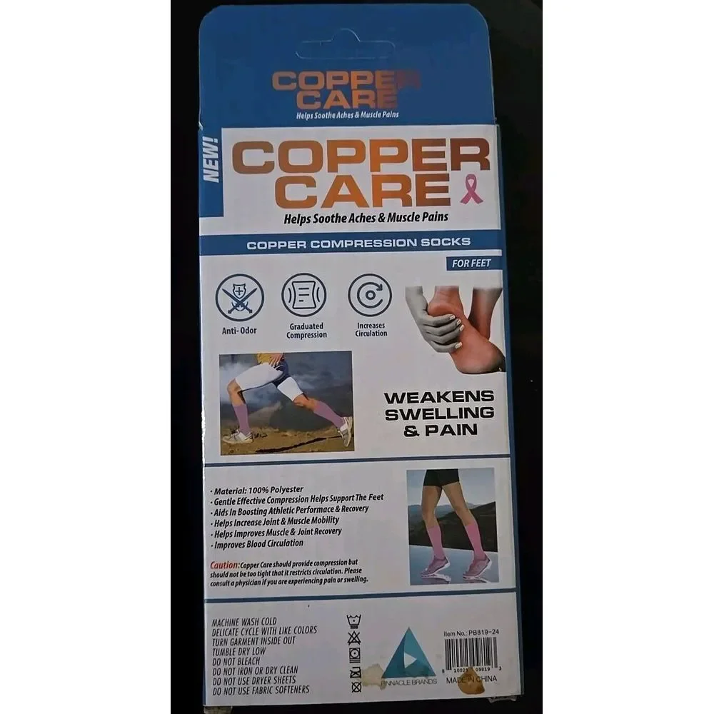 Copper Care Unisex Adult COMPRESSION SOCKS Soothes Aches & Pains UNISEX NEW Pink